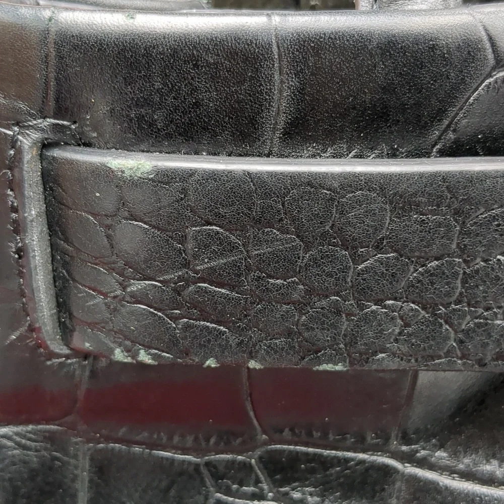 Antonio Melani Black Crocodile-Embossed tote